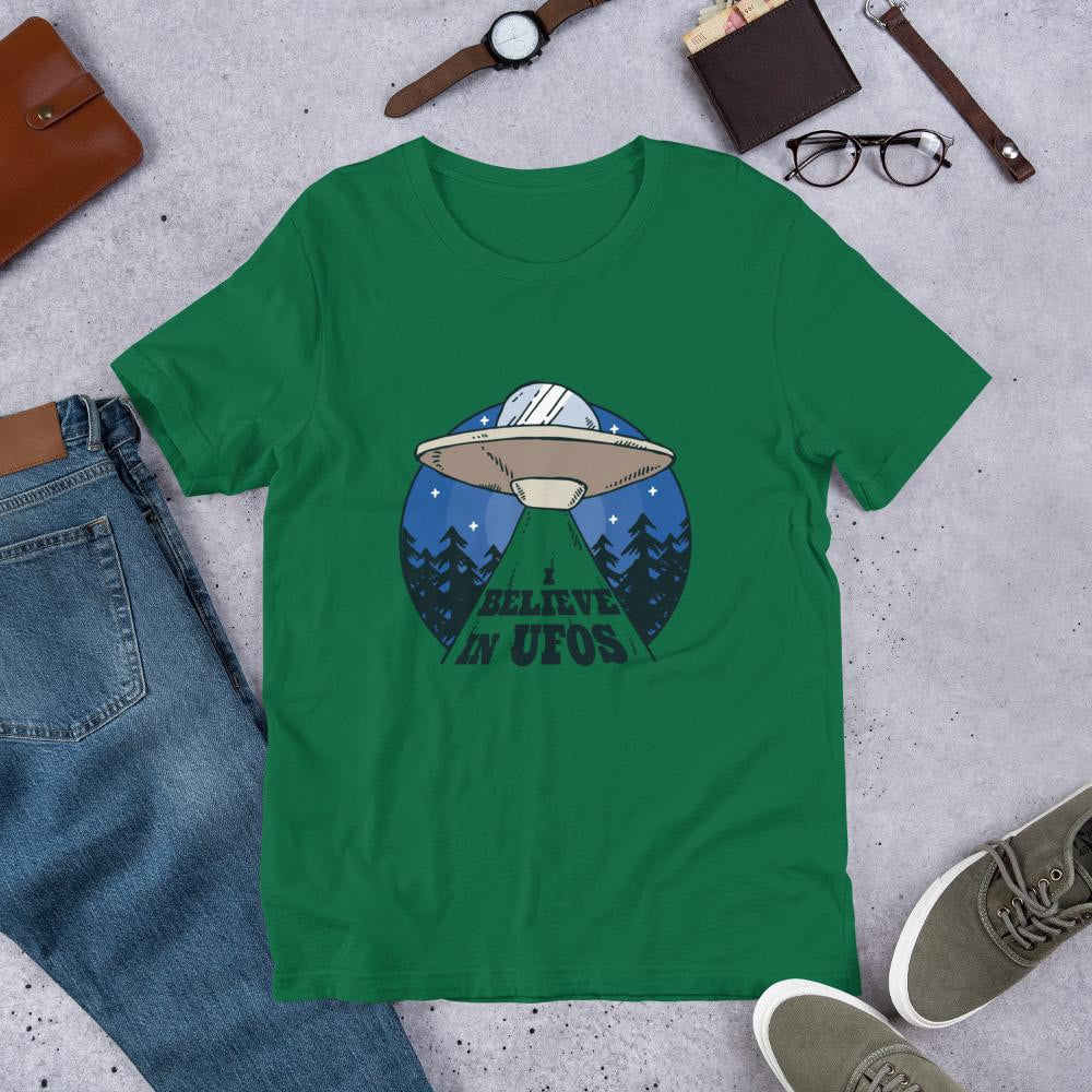 Alien Spaceship Half Sleeve T-Shirt — Green