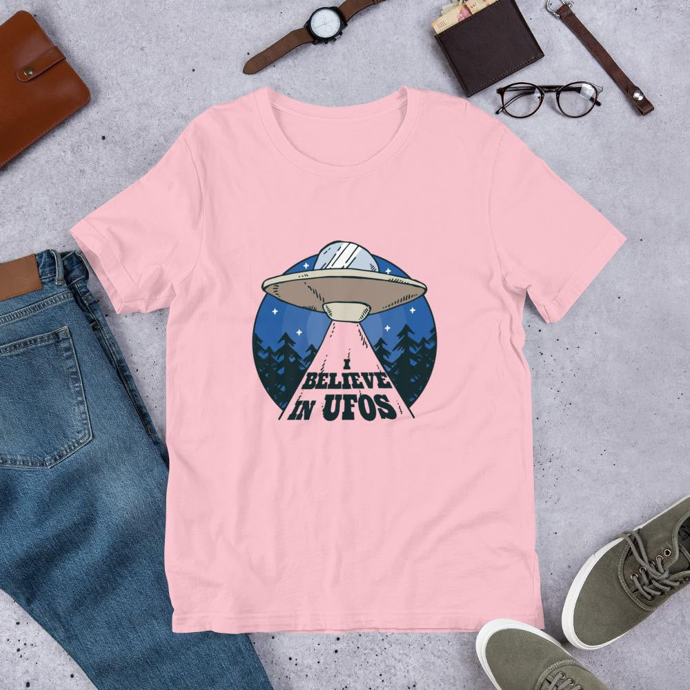 Alien Spaceship Half Sleeve T-Shirt — Light Pink