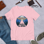 Alien Spaceship Half Sleeve T-Shirt — Light Pink