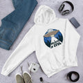 Alien spaceship Unisex Hooded Sweatshirt — White