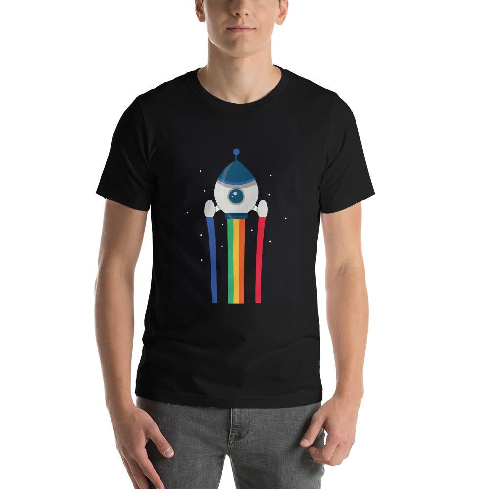 Space Rocket Half Sleeve T-Shirt — Black (2)