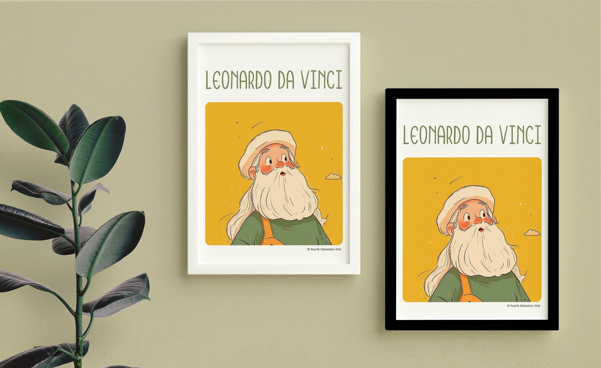 Leonardo da Vinci Framed Poster — back view