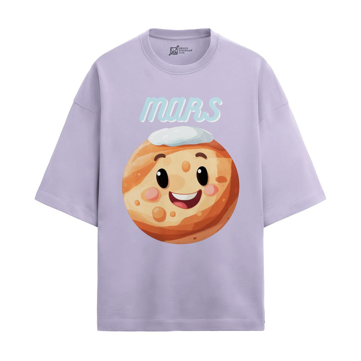 French terry oversized t-shirt with Mars print