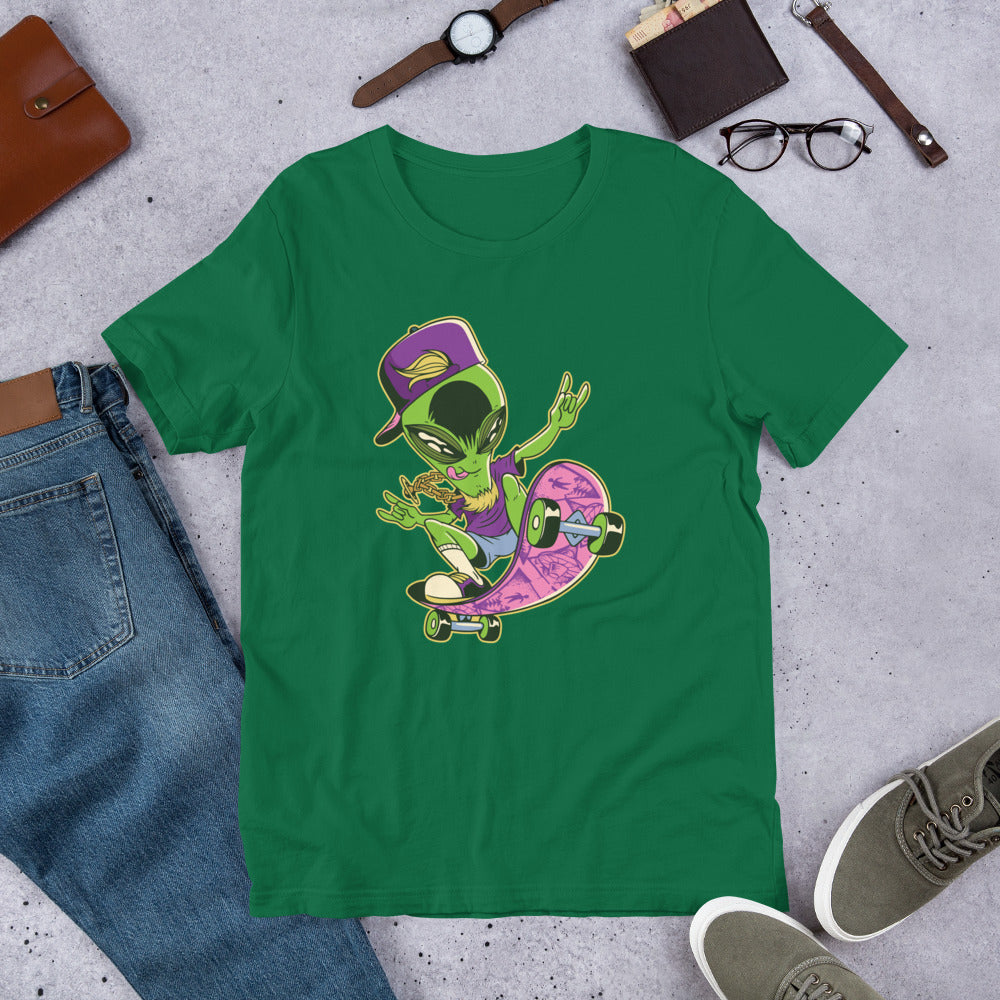 Alien Skater Half-Sleeve T-Shirt — Kelly