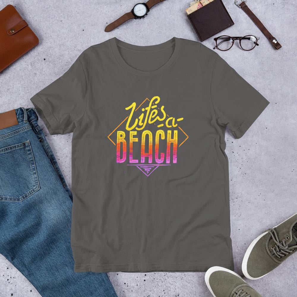 Life's A Beach Half Sleeve T-Shirt — Asphalt