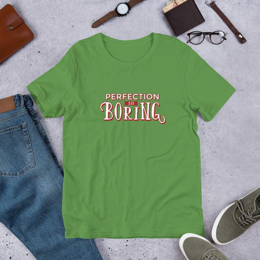 Perfection Is Boring Half Sleeve T-Shirt — Leaf