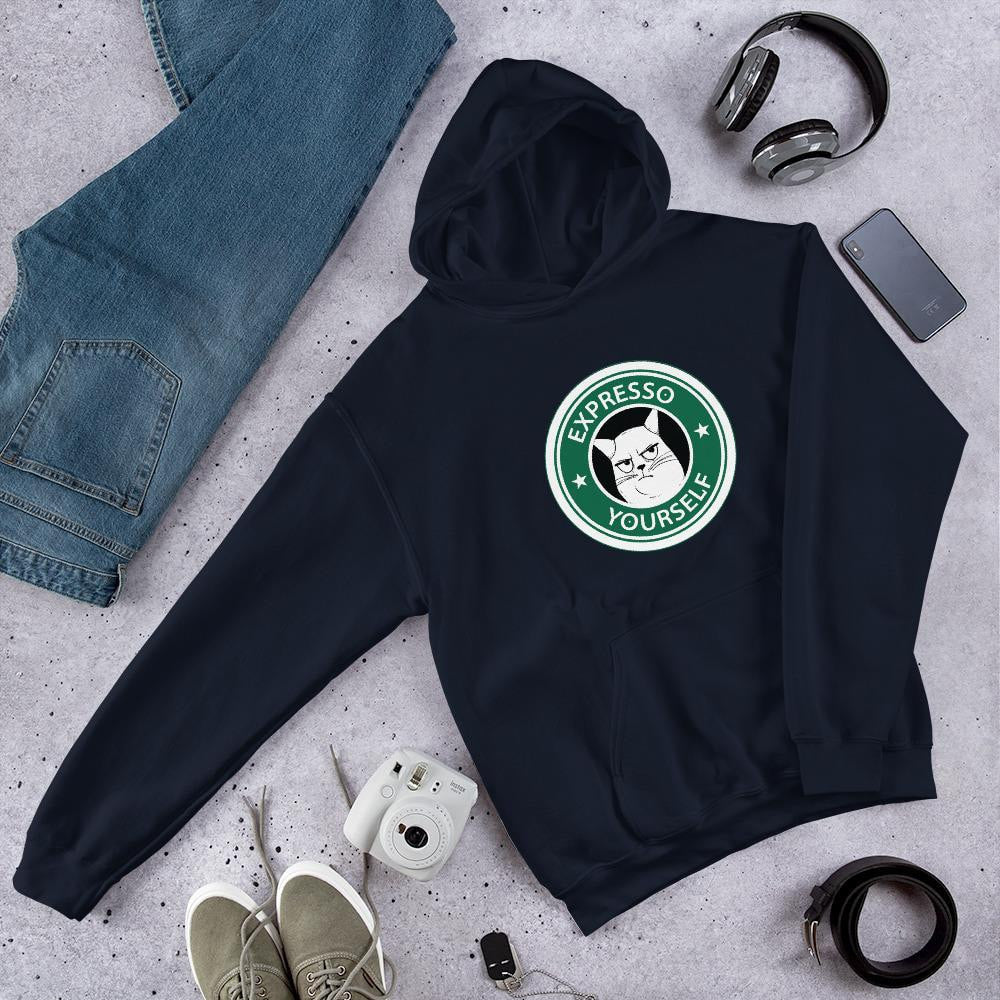 Expresso Yourself Unisex Hooded Sweatshirt — Navy