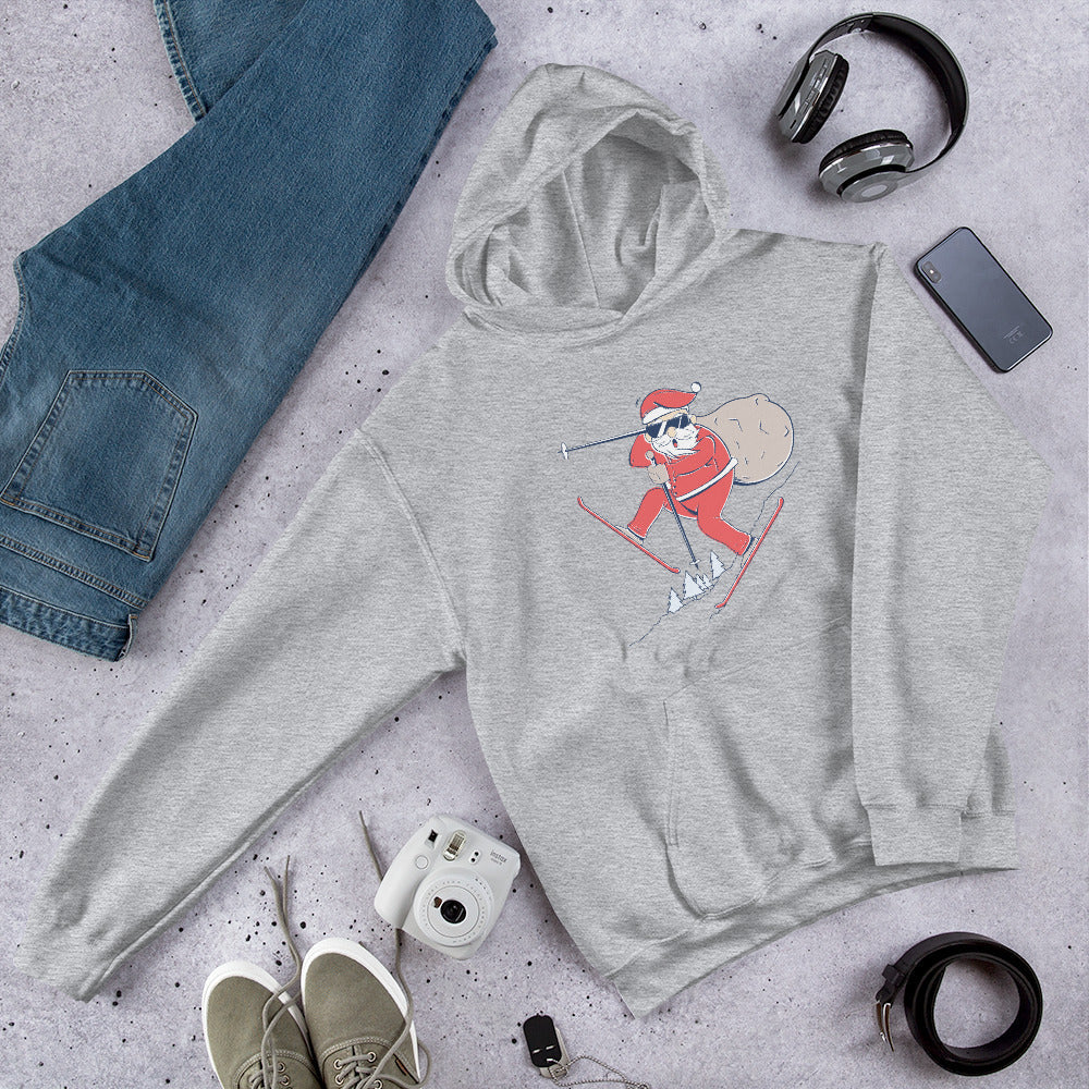 Santa Ski Unisex Hooded Sweatshirt