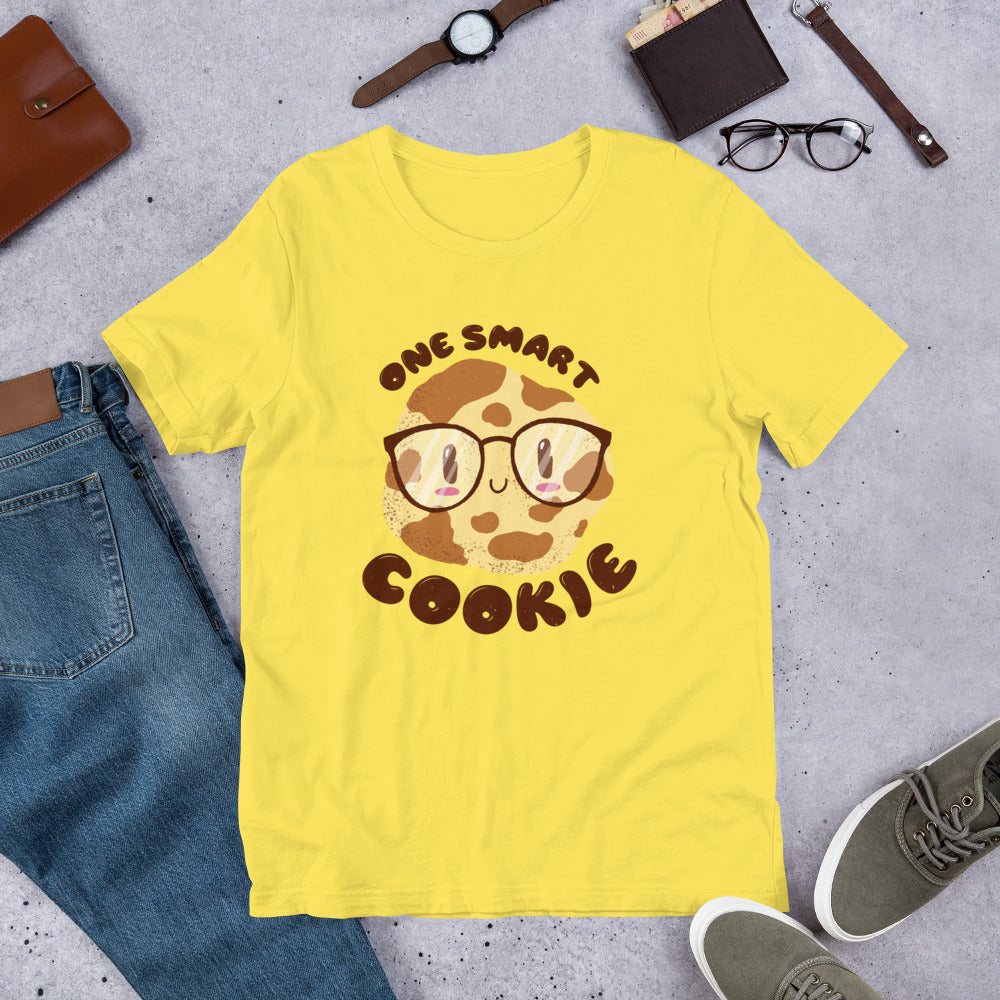 Smart Cookie Half-Sleeve T-Shirt — Yellow