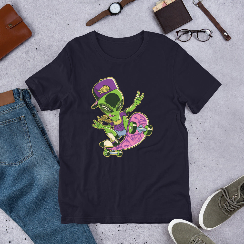 Alien Skater Half-Sleeve T-Shirt — Navy