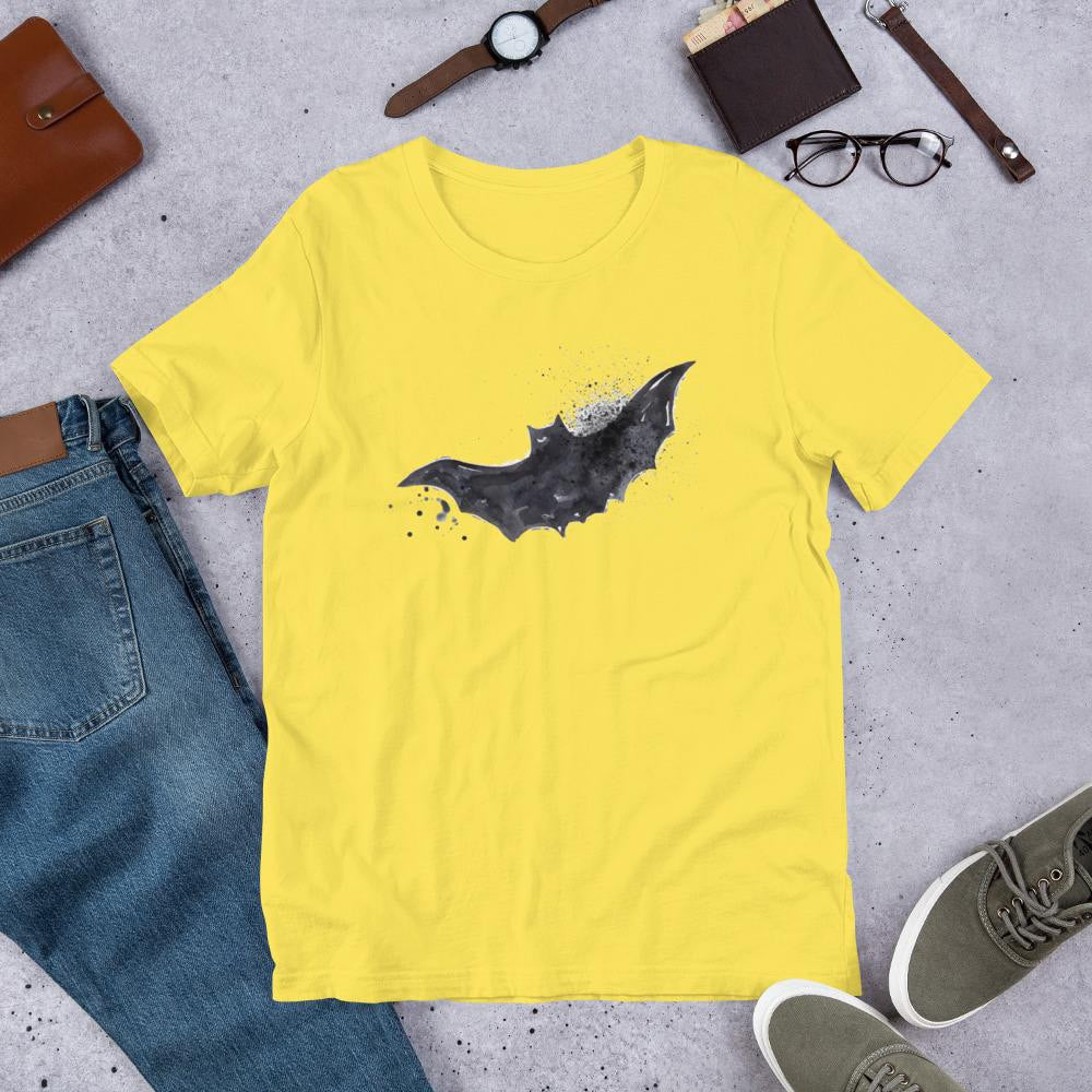 Bat Halloween Half-Sleeve T-Shirt — Yellow