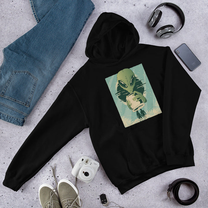 Alien Humans Abstract Unisex Hooded Sweatshirt