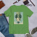 Alien Humans Abstract Half-Sleeve T-Shirt — Leaf