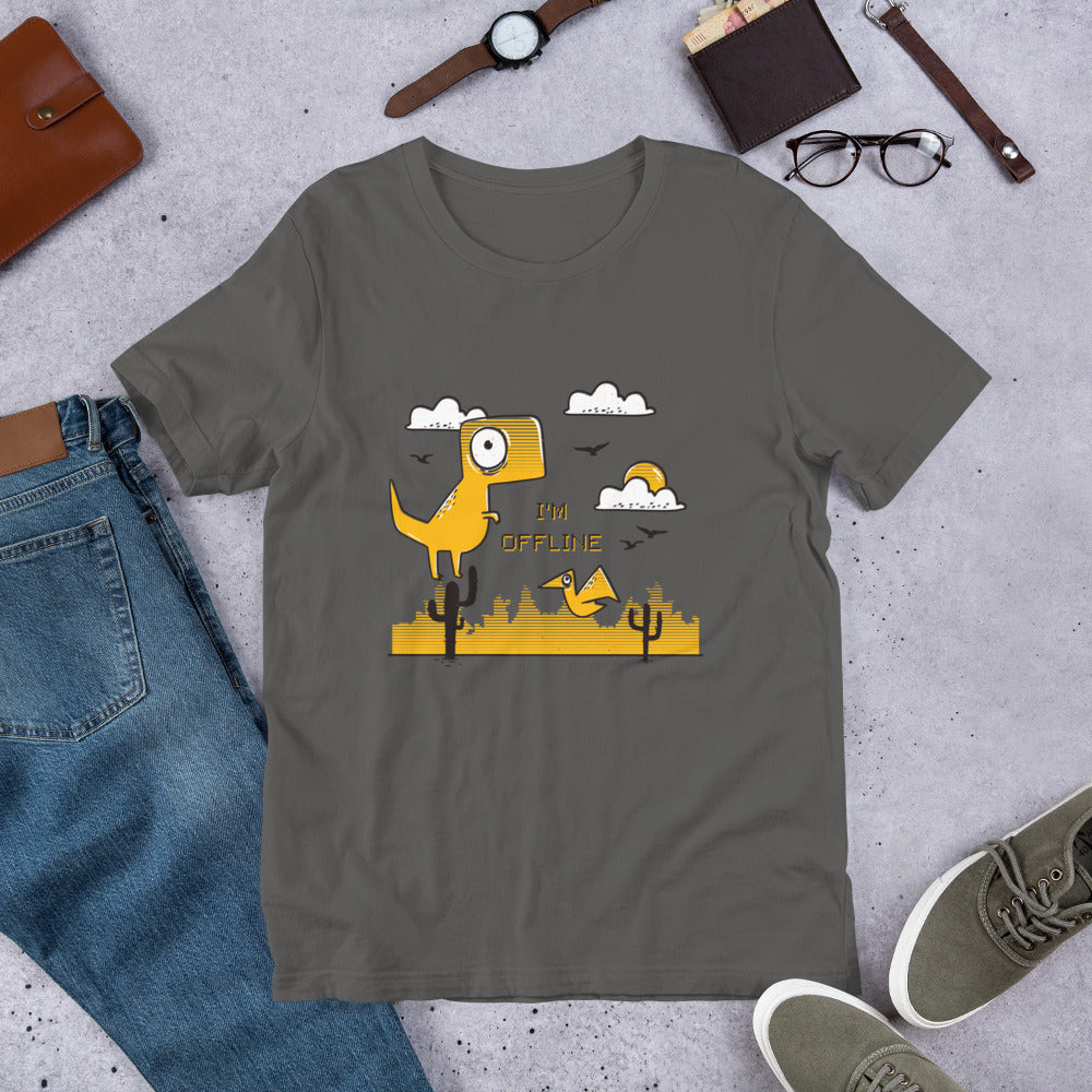 I'm Offline Half -Sleeve T-Shirt — Asphalt