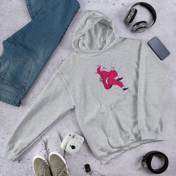 Santa Climbing Unisex Hooded Sweatshirt