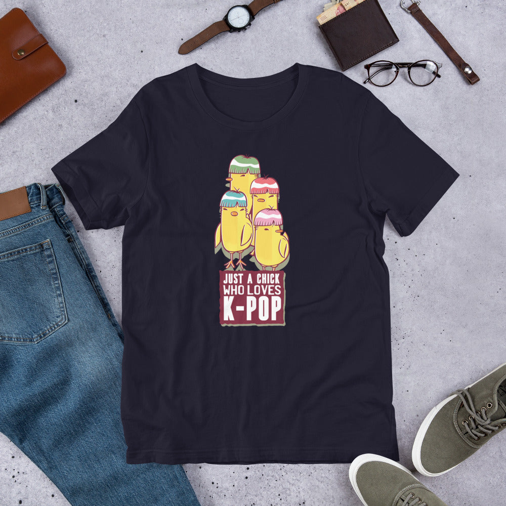 K-pop Chick Half-Sleeve T-Shirt — Navy