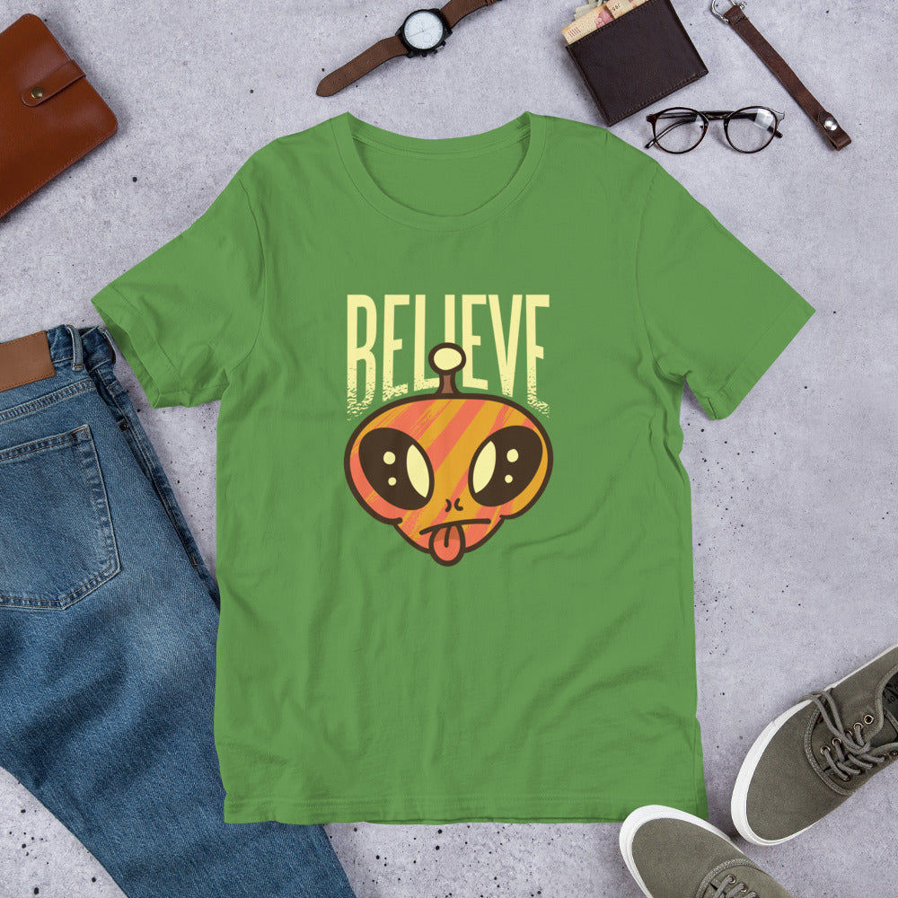 Believe Alien Half-Sleeve T-Shirt — Leaf