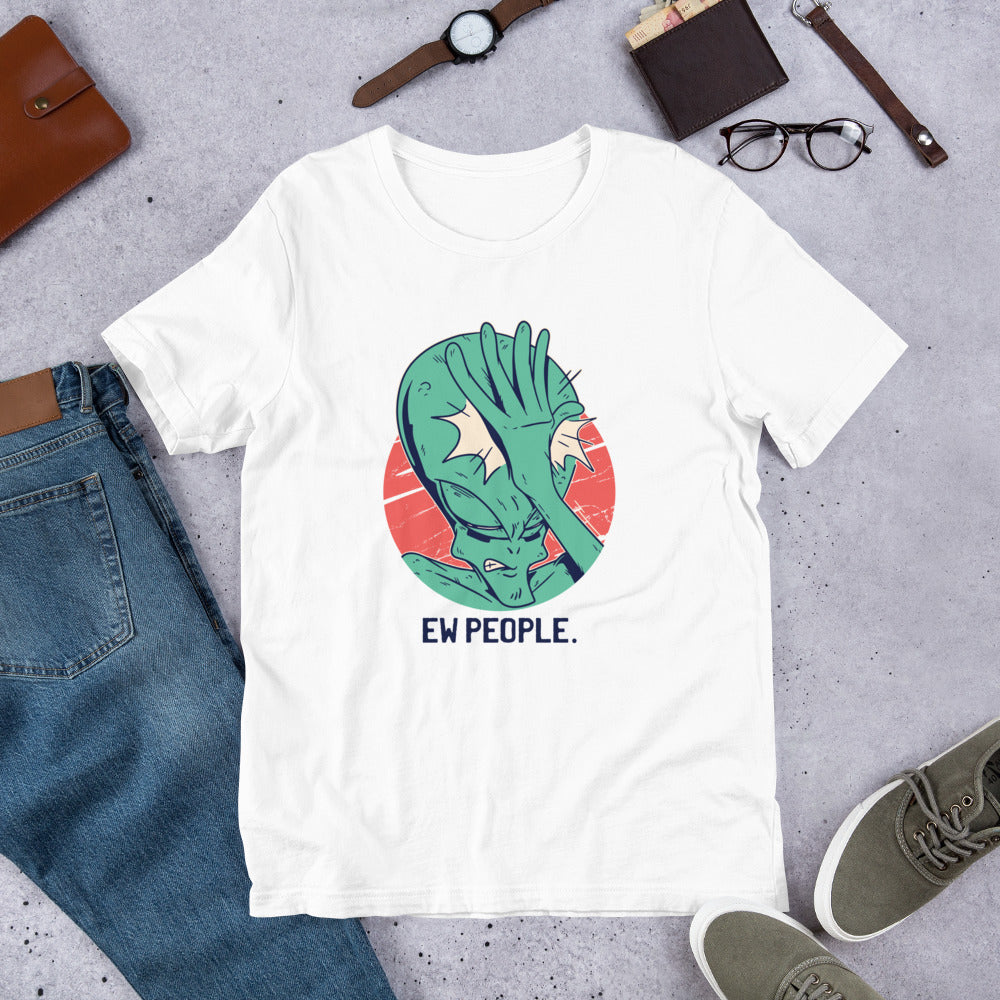 Alien Facepalm Half-Sleeve T-Shirt — White