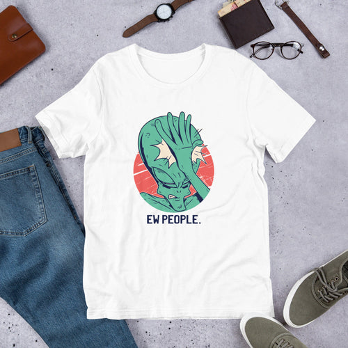 Alien Facepalm Half-Sleeve T-Shirt — White