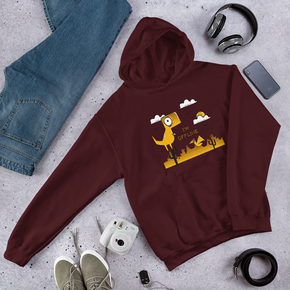 I'm Offline Unisex Hooded Sweatshirt — Maroon