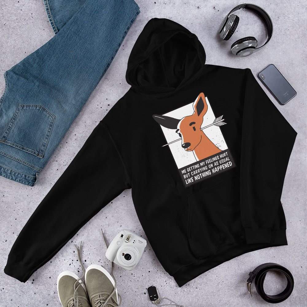 Feelings Hurt Unisex Hooded Sweatshirt — Black