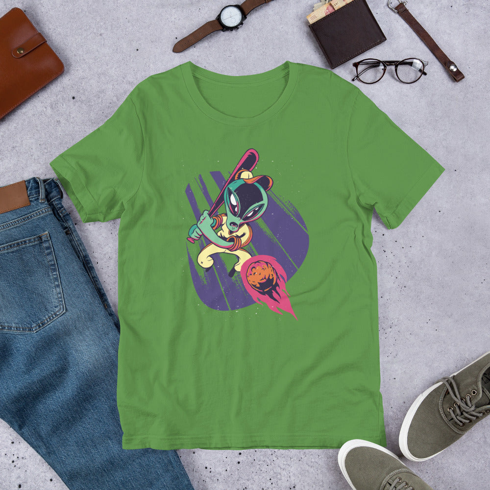 Alien baseball Half-Sleeve T-Shirt — Leaf