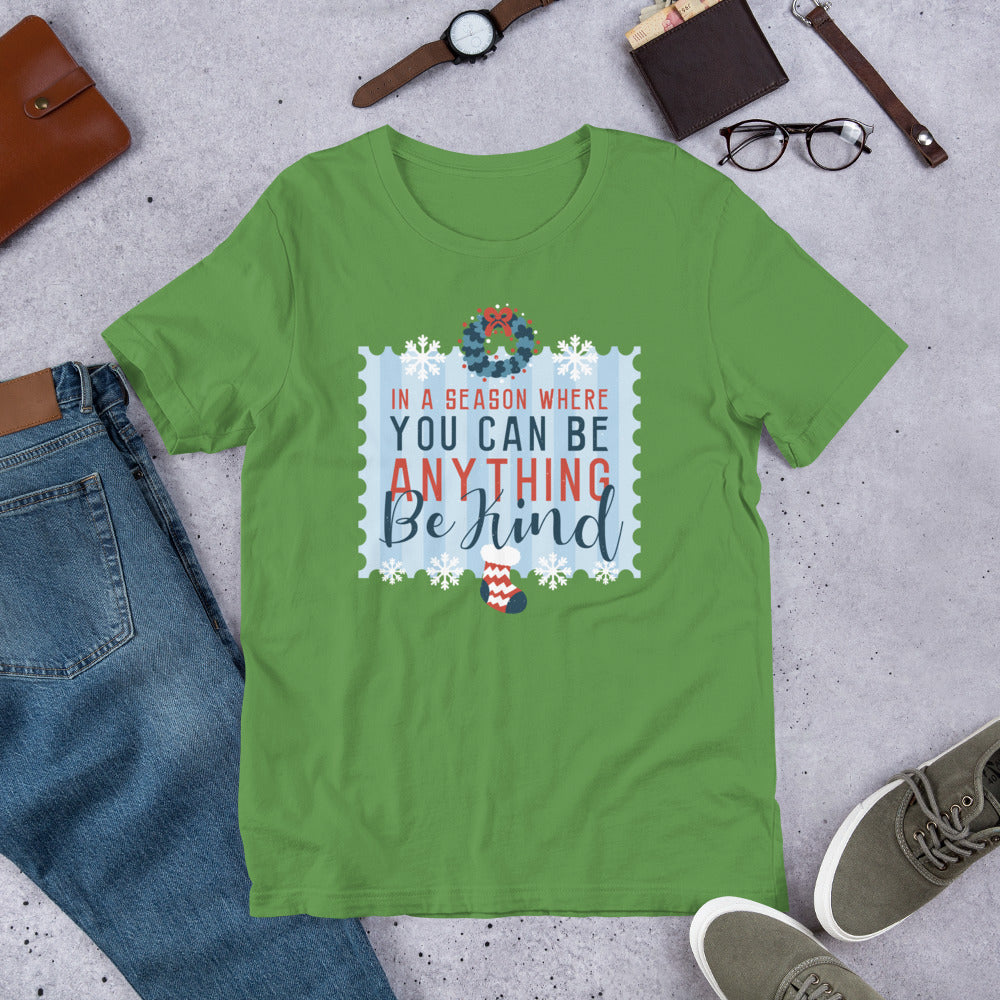 Be Kind Christmas Half-Sleeve T-Shirt — Leaf