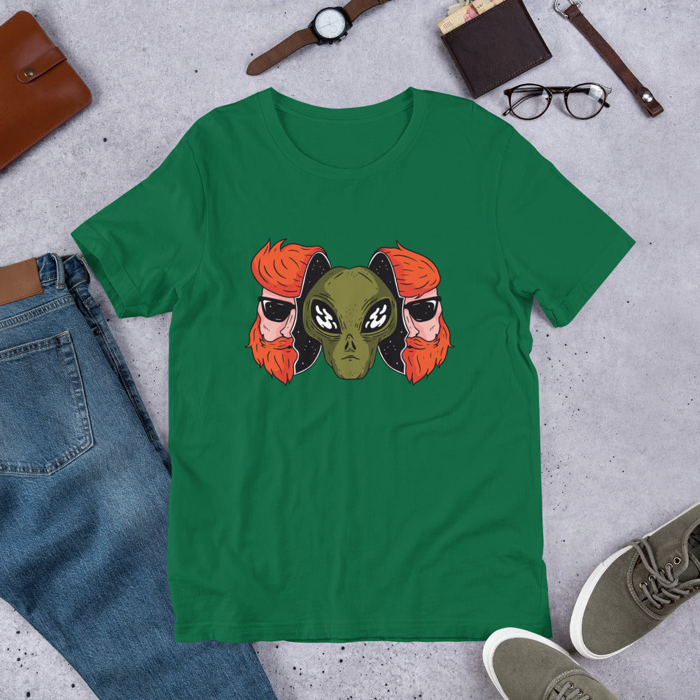 Alien Hipster Half-Sleeve T-Shirt — Kelly