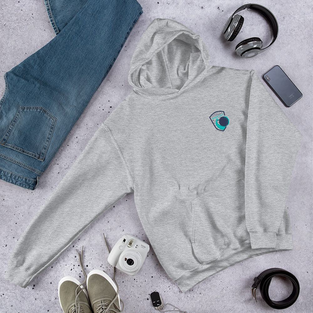 Totally Space Out Pocket science hoodie front graphic – Fourth Dimension Club
