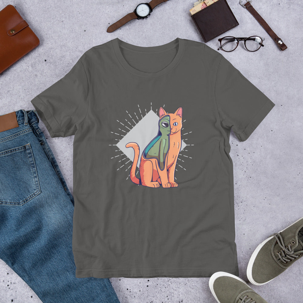 Alien Cat Costume Half-Sleeve T-Shirt — Asphalt