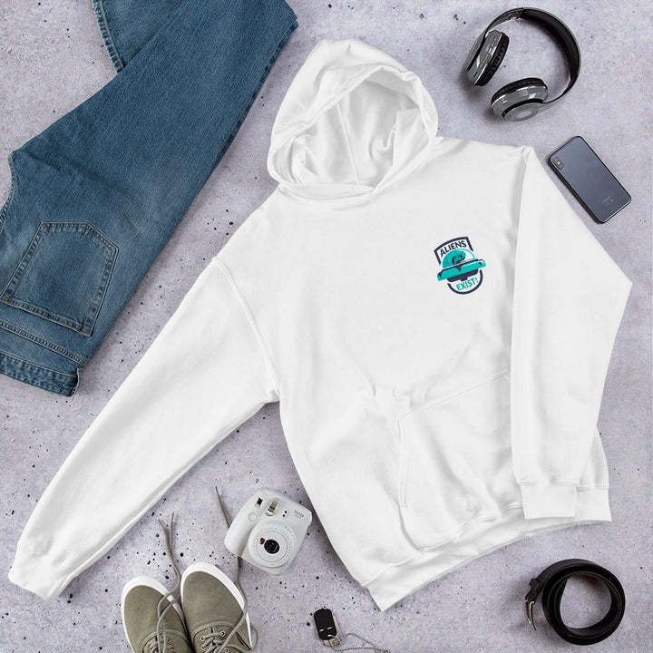 Alien Exist Unisex Hooded Sweatshirt #Pocket-design