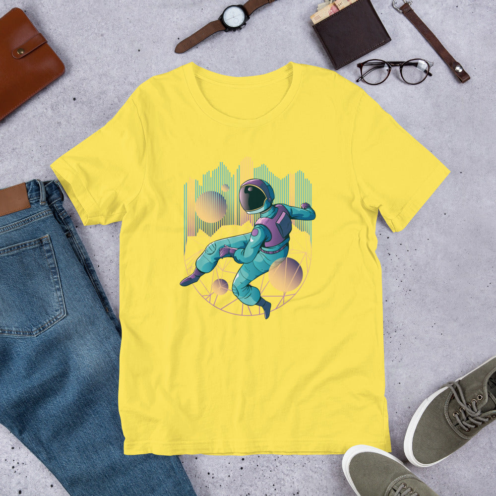 Techno Astronaut Half-Sleeve T-Shirt — Yellow