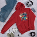 Techno Astronaut Unisex Hooded Sweatshirt — Red