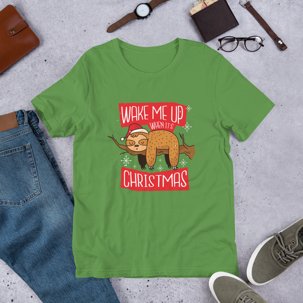 Wake Me Christmas Half-Sleeve T-Shirt — Leaf