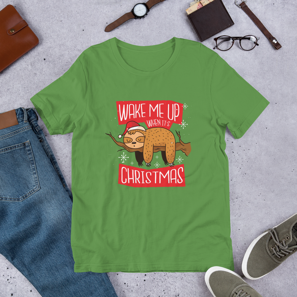 Wake Me Christmas Unisex Half-Sleeve T-Shirt #Plus-sizes