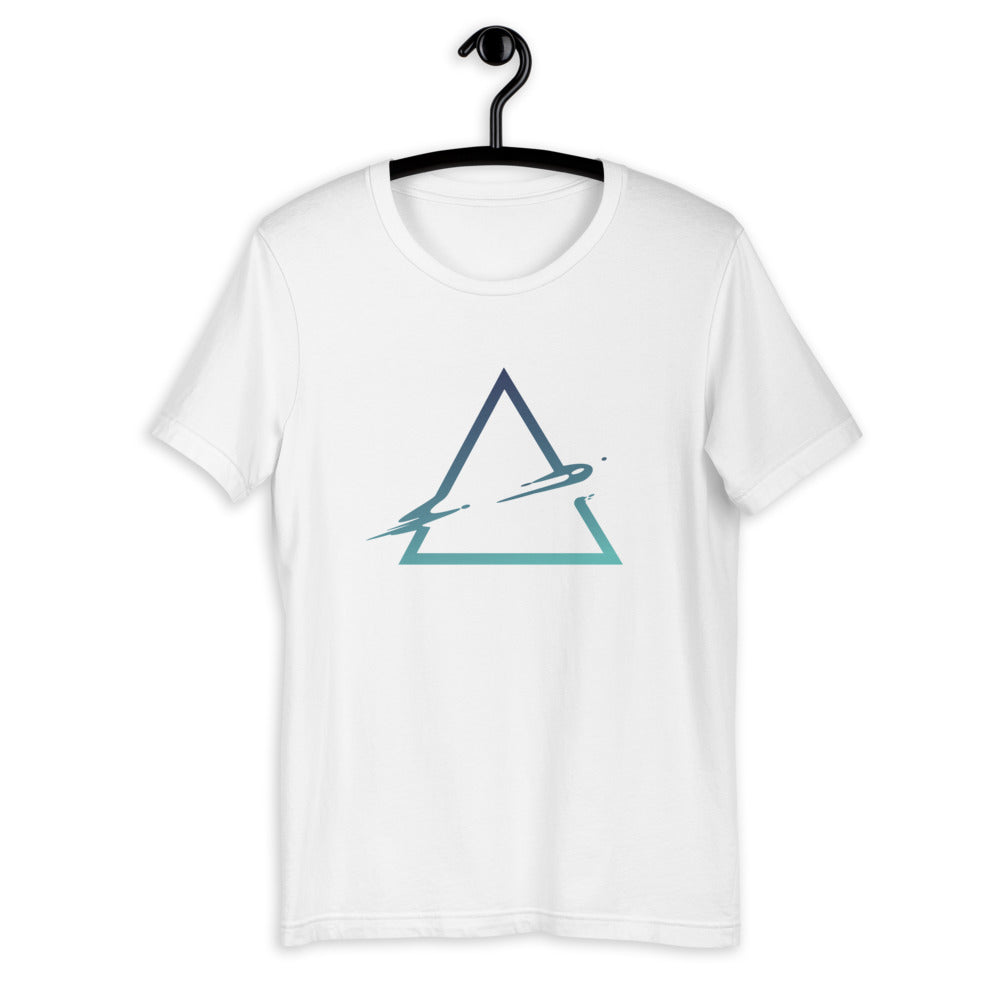 Triangle Abstract Half-Sleeve T-Shirt — White