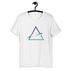 Triangle Abstract Half-Sleeve T-Shirt — White