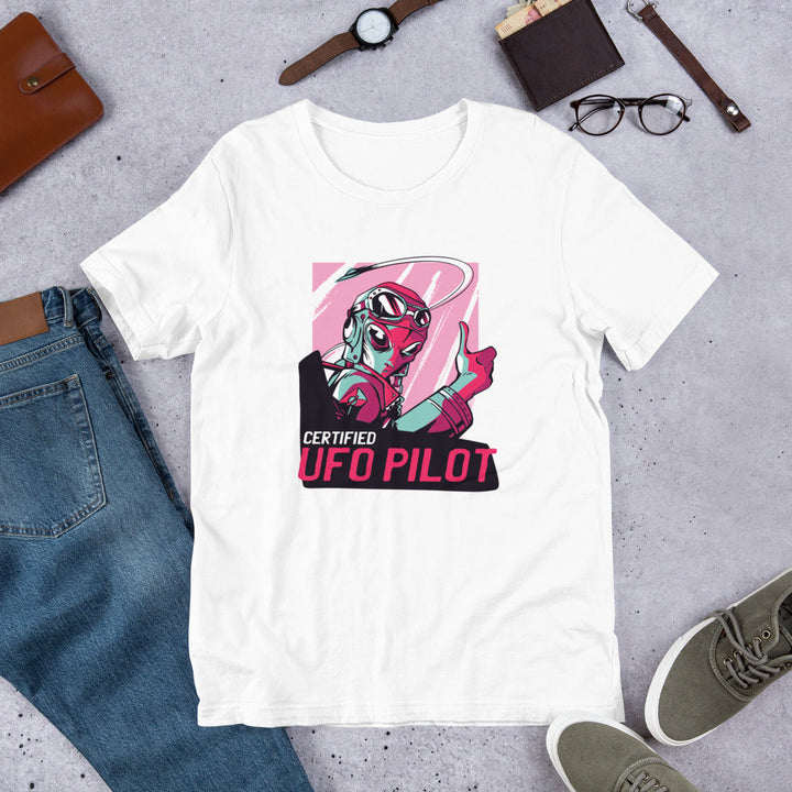 Certified UFO Pilot Unisex Half-Sleeve T-Shirt #Plus-sizes