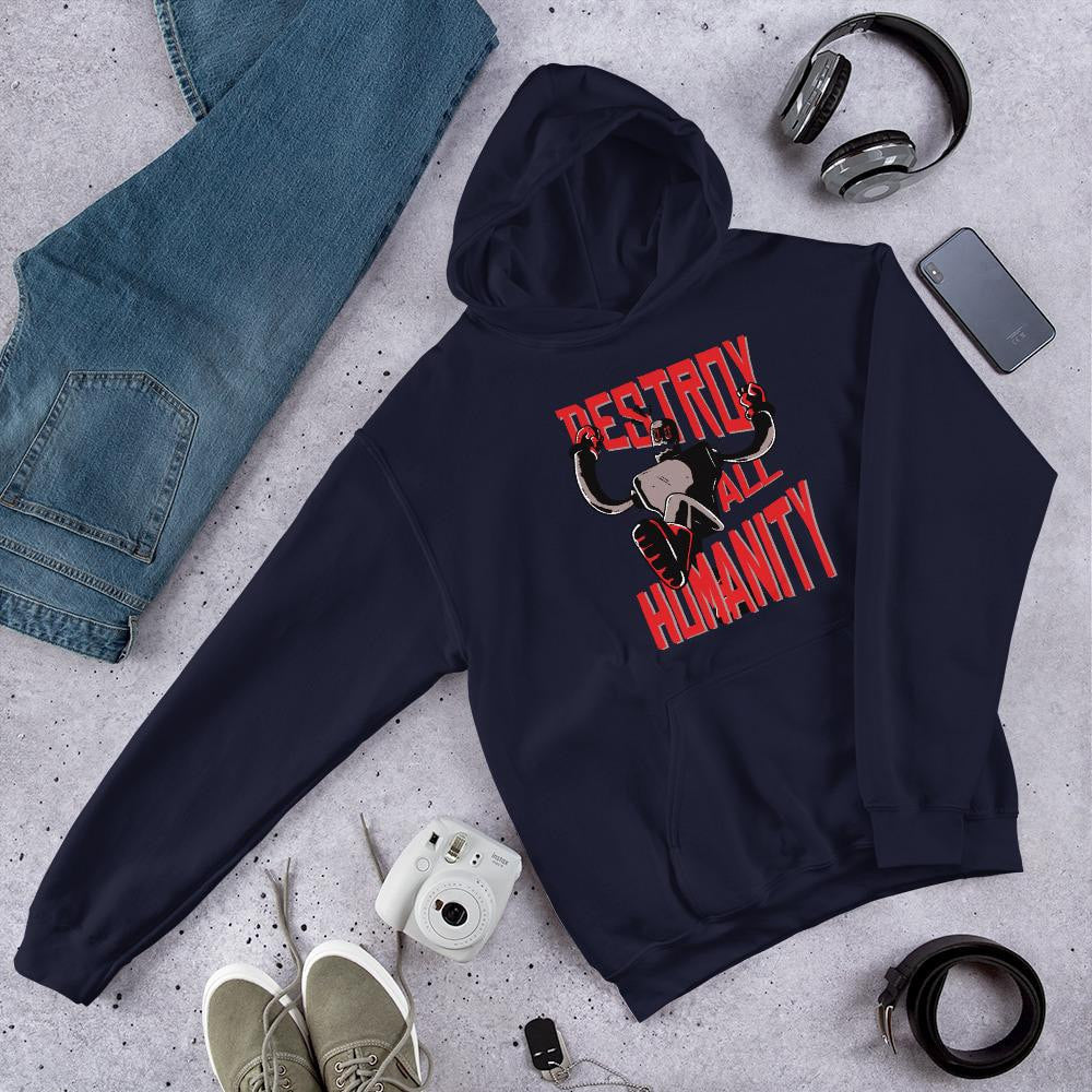 Destroy Humanity Unisex Hooded Sweatshirt — Navy