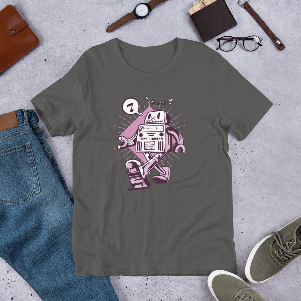 Happy Robot Half Sleeve T-Shirt — Asphalt