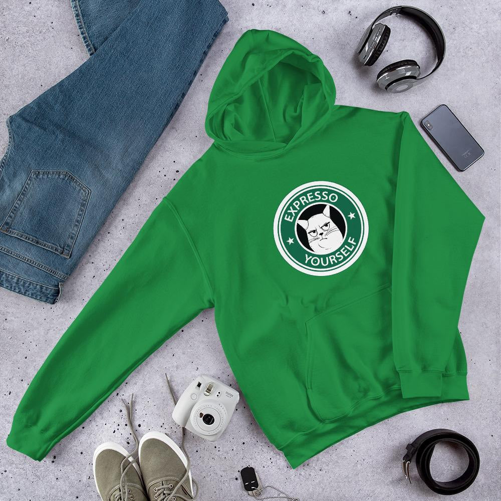 Expresso Yourself Unisex Hooded Sweatshirt — Irish Green