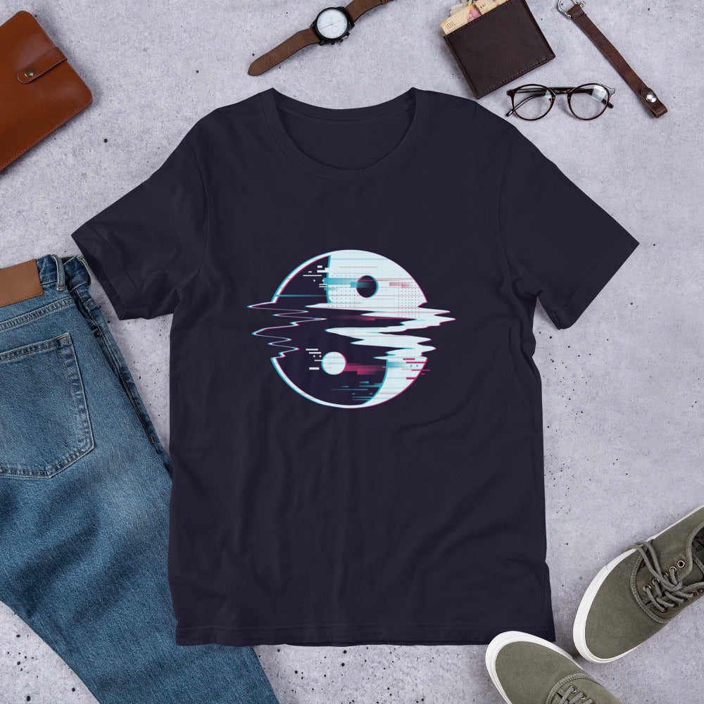 Yin Yang Glitch Half-Sleeve T-Shirt