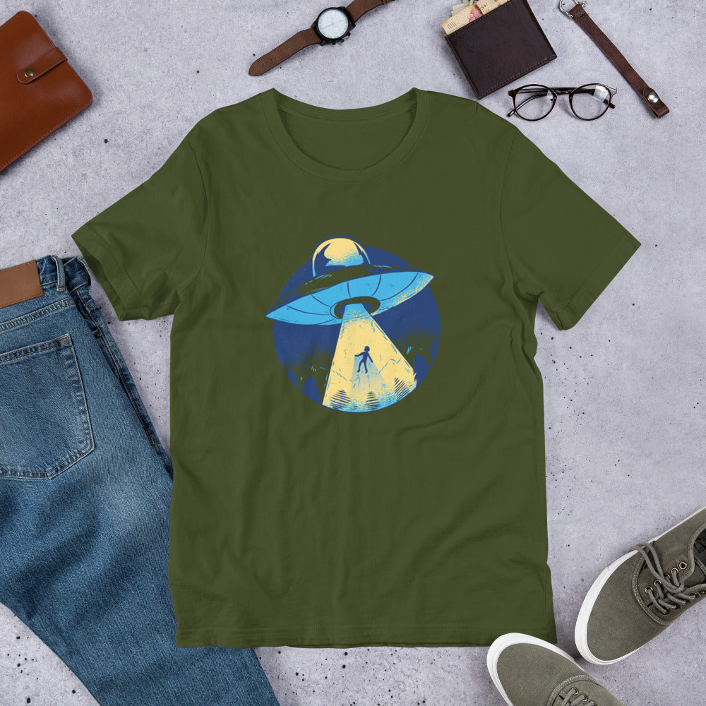 Alien Abduction Half-Sleeve T-Shirt — Olive