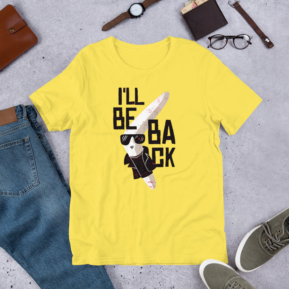 I'll Be Back Half-Sleeve T-Shirt — Yellow