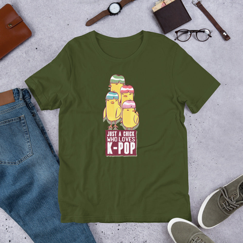 K-pop Chick Half-Sleeve T-Shirt — Olive