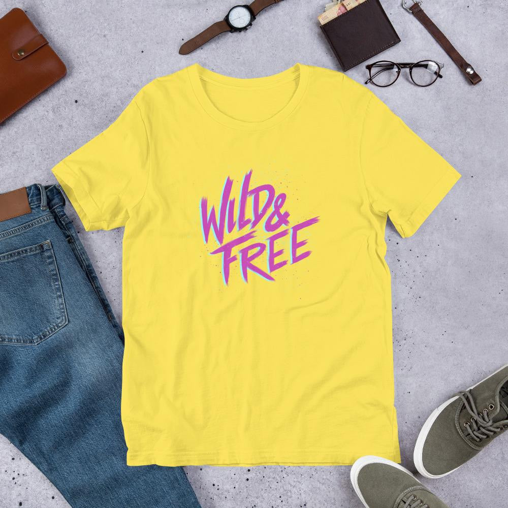 Wild & Free Half-Sleeve T-Shirt — Yellow
