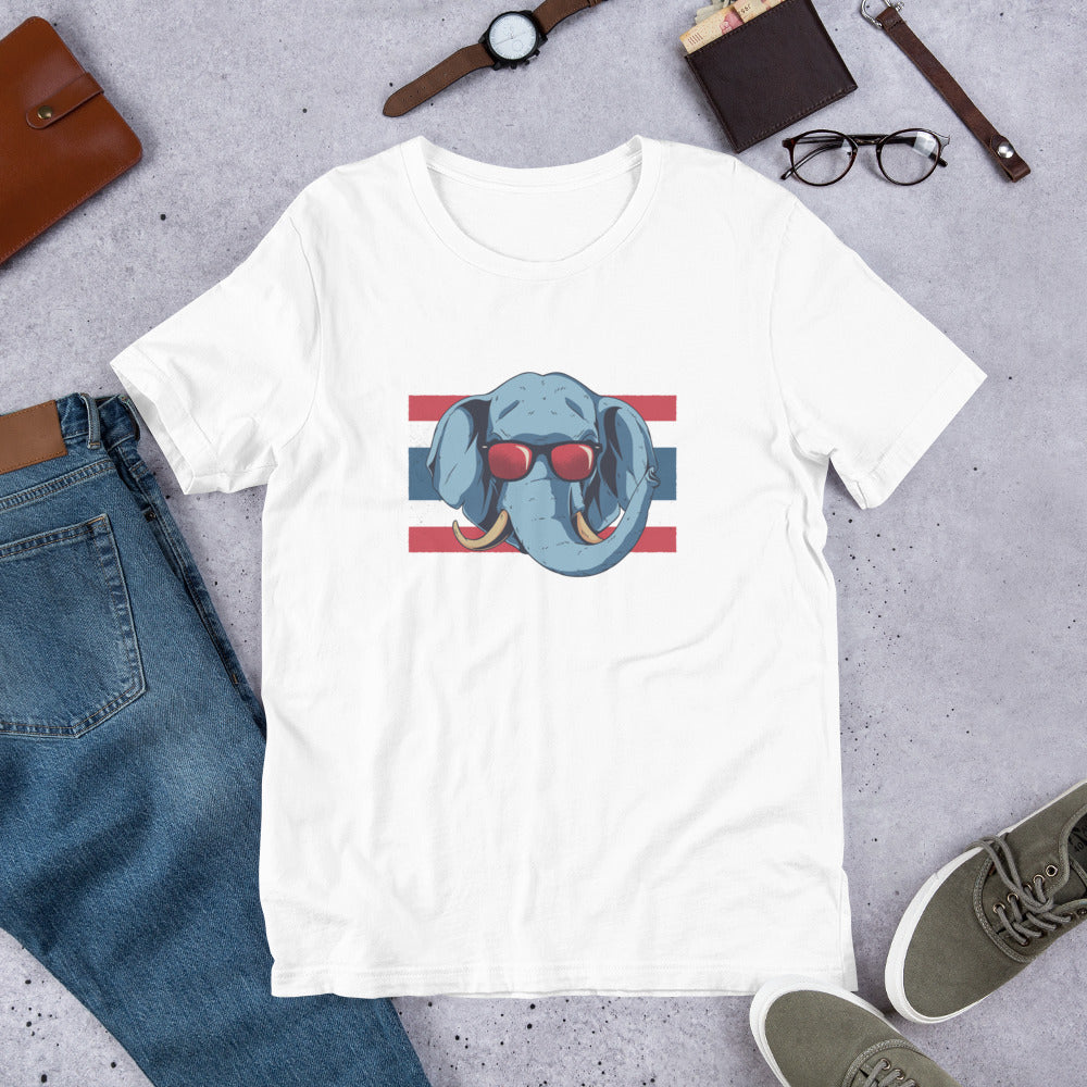 Thailand Elephant Half-Sleeve T-Shirt — White