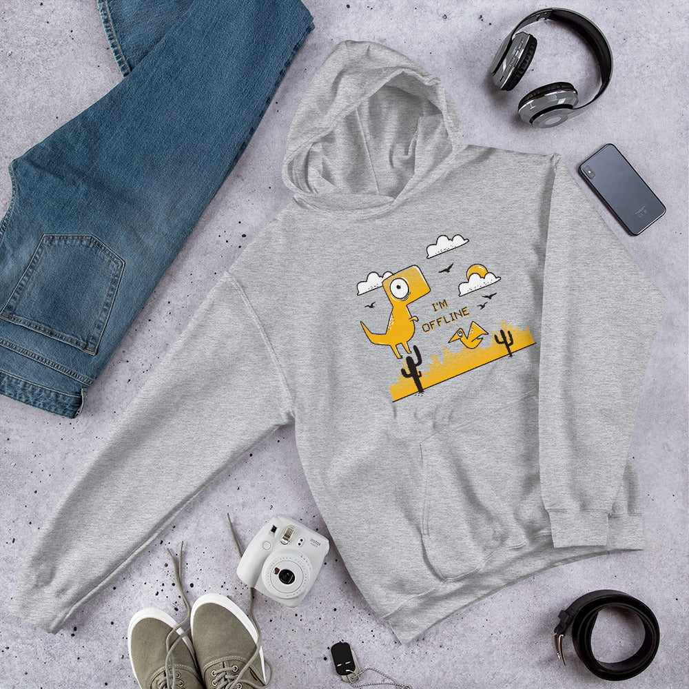 I'm Offline Unisex Hooded Sweatshirt — Sport Grey