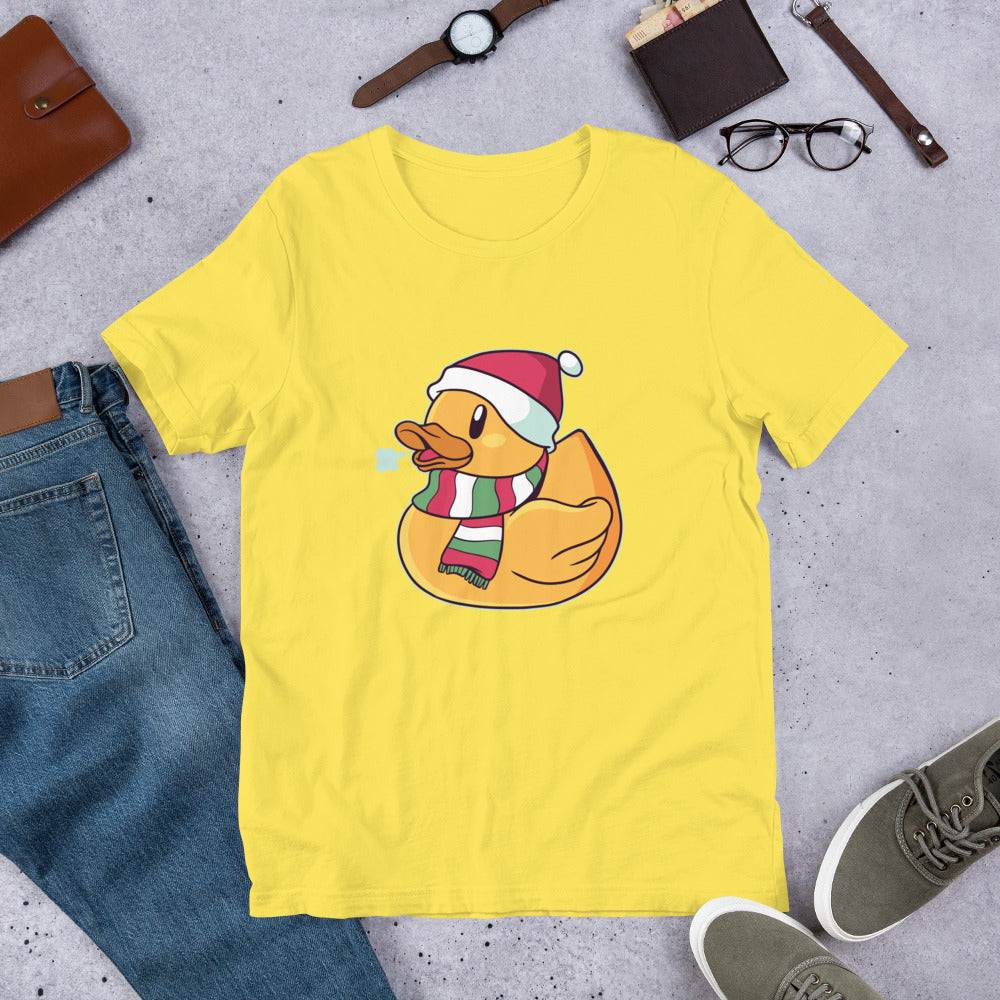 Christmas Duck Half Sleeve T-Shirt — Yellow