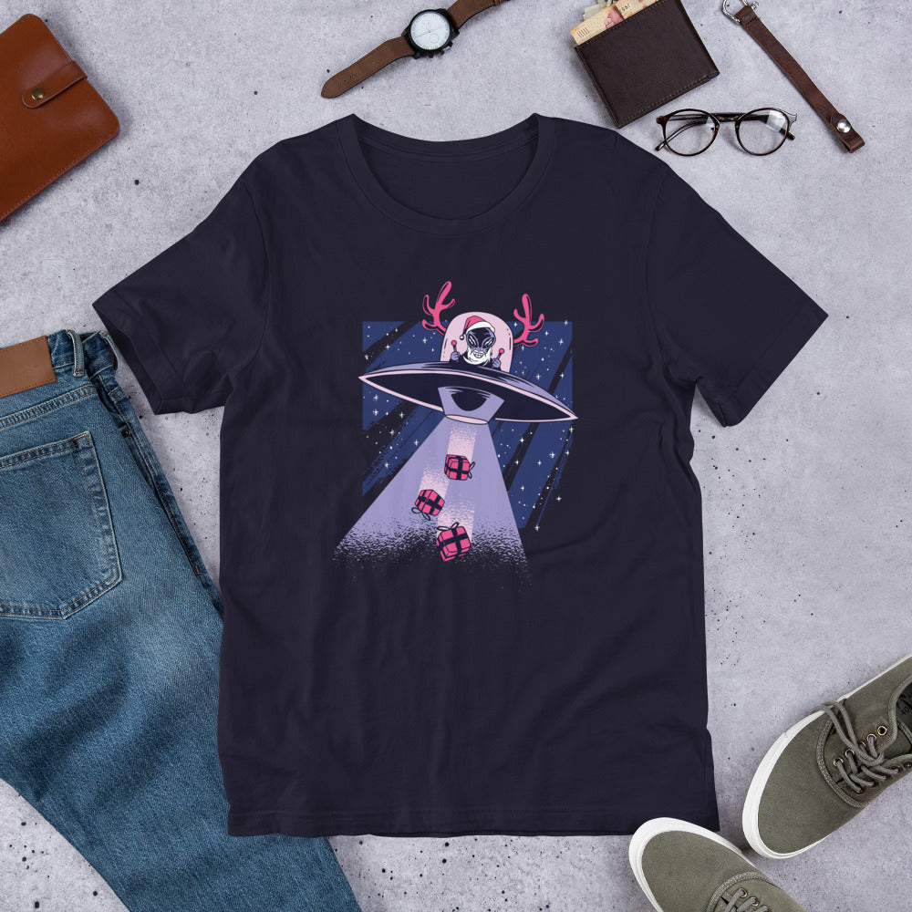 Alien Santa Half-Sleeve T-Shirt — Navy